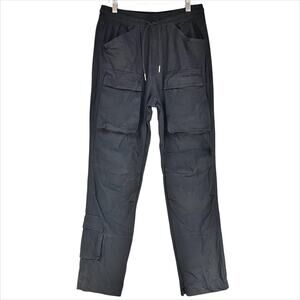 RICHIE LE Black Lightweight Cotton Utility Cargo Ripstop Pants Black Size S